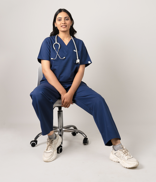 Triflex V-neck Navy Blue Women Scrubs