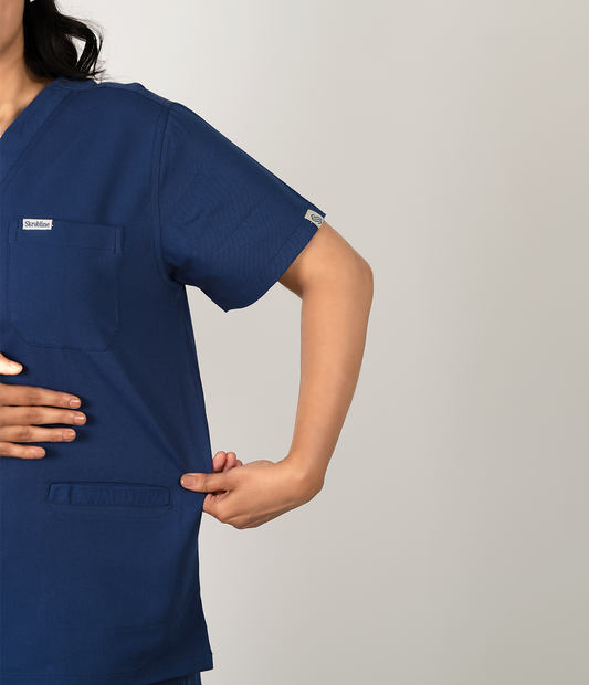 Triflex V-neck Navy Blue Women Scrubs