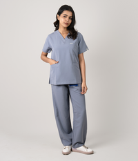 Triflex V-neck Grey Scrubs for Women