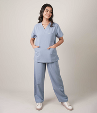 Triflex V-neck Grey Scrubs for Women