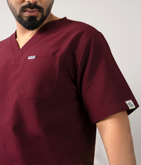 Triflex V-neck Maroon Scrubs for Men