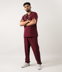 Triflex V-neck Maroon Scrubs for Men
