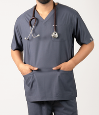 Airlite V-Neck Dark Grey Scrubs for Men