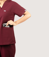 Triflex V-neck Maroon Scrubs for Women
