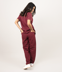 Triflex V-neck Maroon Scrubs for Women