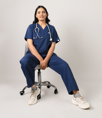 Triflex V-neck Navy Blue Women Scrubs